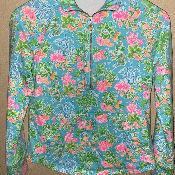 Lilly Pulitzer Tops - Lilly Pulitzer Blue and Pink Floral Top. Disney print.